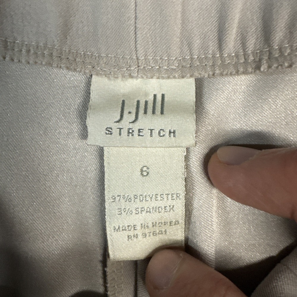 J Jill Pants Womens 6 Beige Wearever Smooth Classic Slim Leg Side Zip Stretch - Picture 9 of 12